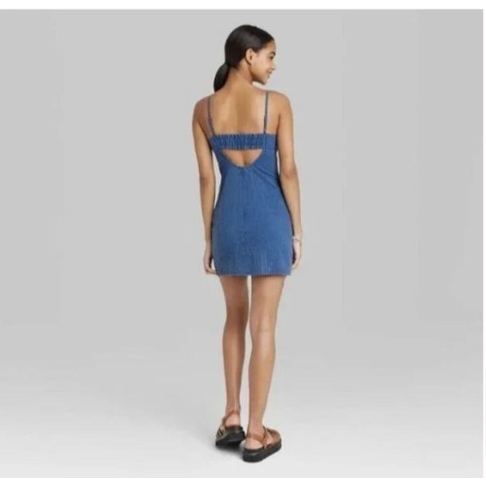 Wild Fable Womens Linen Blend Sundress Blue Large NEW NWT - Picture 2 of 10
